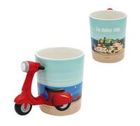 Winkee - Elegante taza de café grande con mango de scooter - Café y taza de té grande 500 ml - Taza 3D Taza de café taza de viaje taza regalo para papá, mamá y amigos