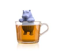 Winkee Hippo - Colador de té de silicona para té suelto | Divertida bola de té con forma de animal, para tazas y té suelto, infusor de té reutilizable y original idea de regalo