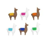 Winkee - Juego de 6 marcadores de cristal de Lama | Divertidos marcadores de cristal para vasos | Rotuladores para copas de vino | Marcador en el borde del cristal | Regalo divertido para fiestas