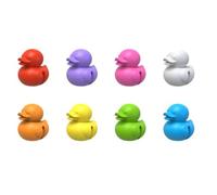 Winkee Marcadores de cristal de patos chirridos 8 unidades I Divertidos marcadores de cristal de silicona I marcadores reutilizables para vasos y bebidas I Accesorios para fiestas e idea de regalo
