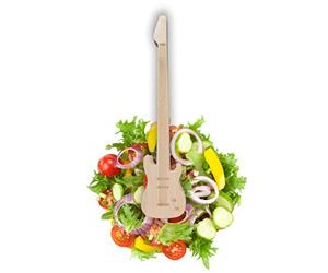 Winkee Rocks Alicates para guitarra, alicates de cocina con forma de guitarra eléctrica, pinzas de madera, ideales para ensalada, pinzas de pastelería, para asar, de alta calidad, regalo para músicos