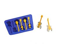 Winkee Rocks - Cubitera para guitarras Rockin' | Cubitera de hielo en forma de guitarra con mango | Multi Ice Cube forma Guitar Style | Cubitera de silicona