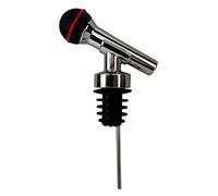 Winkee Rocks - Tapón para botella de micrófono, vertedor para botellas de vino, aceite y bebidas alcohólicas, vertedor de metal + silicona