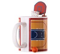 Winkee - Taza de café de Baloncesto con Cesta y Pelota | Taza Deportiva para Aficionados al Baloncesto I Jugar Mientras Bebe café