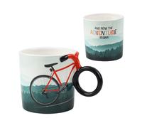 Winkee - Taza de café para bicicleta, elegante taza de cerámica con asa de bicicleta, diseño de I, ideal para ciclistas y amantes del café