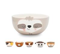 Winkee - Cuenco para cereales, bonito cuenco pequeño de cerámica, diseño de perro, regalo para cumpleaños, escolarización, Navidad, San Valentín (perezoso)