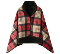 WINKEEY Manta con Capucha de Invierno Frazada Forro Polar, Suave, cálida, Sudadera con Capucha acogedora Manta térmica, Primero Rojo