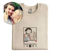 WINKEEY Sudadera con Capucha Personalizada para Hombre Mujer, Camiseta T-Shirt Sweatshirt Personalizada, Sudaderas con Foto Texto Música, Regalo de San Valentín Boda Regalo Navidad,1