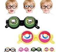 Winking Glasses- Funny Glasses with Manual Blink Action, , Big Winking Costume Eye Glasses, Moving Eyeglasses for Adults, Kids, Lightweight Novelty Glasses for Shows, Parties & Photos-Green+yellow
