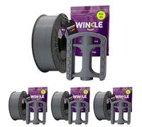 WINKLE Filamento ASA Gris Ceniza | Filamento Impresora 3D | Filamento ASA 1,75mm 1kg | ASA Gris | Compatible con Mayoría Impresoras 3D | Precisión Dimensional | Resistente | Bobina 1kg (Paquete de 4)