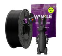 WINKLE Filamento PETG Negro Azabache | Filamento Impresora 3D | Filamento PETG 1,75mm 1kg | Compatible con Mayoría Impresoras 3D | PETG Negro | Precisión Dimensional | Bobina 1kg
