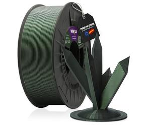 WINKLE Filamento PLA HD 1.75mm Verde Esmeralda 1kg, Filamento Impresora 3D | Filamento PLA Verde Esmeralda, Acabado Interferencia, Fabricado en España, Precisión Dimensional +/- 0.05mm, Bobina 1kg