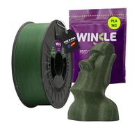 WINKLE Filamento PLA HD Glitter 1.75mm Verde 1kg, Filamento Impresora 3D | Filamento PLA Verde Militar Partículas, Acabado Purpurina, Fabricado en España, Precisión Dimensional +/- 0.05, Bobina 1kg