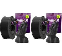 WINKLE Filamento PLA HD Glitter (Partículas) Negro Galaxia | Filamento Impresora 3D | Filamento PLA 1,75mm 1kg | Precisión Dimensional | PLA Negro | Aspecto Purpurina | Bobina 1kg (Paquete de 2)