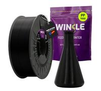 WINKLE Filamento PP Polipropileno 1.75mm Negro 700g, Filamento Impresora 3D | Filamento Polipropileno, Resistente a Humedad y Químicos, Fabricado en España, Precisión Dimensional +/- 0.05mm, Bobina 700g