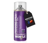 WINKLE Imprimación Spray Gris Mate 400ml para Impresión 3D, Imprimación para Metal, Madera y Plásticos PLA, ABS y PETG, Resinas y PVC, Pintura para Plástico Acrílica, Secado Rápido y Alta Adherencia