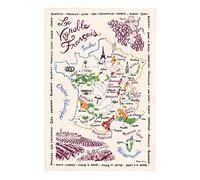Winkler Paño de Cocina La Carte Des Vins de France Crudo 72x48 cm
