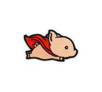 Winks For Days Flying Pig with Red Superhero Cape Embroidered Iron-On Patch