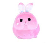 Winlaovate Decoración de escritorio de resina que brilla en la oscuridad: Figura de animal luminosa para hogares y oficina, bonito conejo gordo, muñeca que brilla por la noche, hogar fluorescente