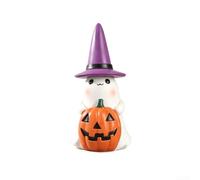 Winlaovate Juego de bonitas estatuas de resina espeluznantes para mesa con sombreros coloridos para decoraciones de mantel de Halloween, amigables para adornos espirituales pequeños en interiores