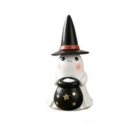Winlaovate Juego de bonitas estatuas de resina espeluznantes para mesa con sombreros coloridos para decoraciones de mantel de Halloween, amigables para adornos espirituales pequeños en interiores