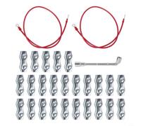 Winlaovate Kit de conector de cuerda de valla eléctrica, unión de cuerda de PE para empalme de valla de Polywire, conector de valla galvanizado con alambre y herramienta para uso de reparación de