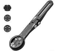 Winlaovate Ordenador de bicicleta ajustable, soporte de carretera de extensión de vástago de aleación de aluminio, soporte para múltiples dispositivos, accesorios de ciclismo ligeros (negro)