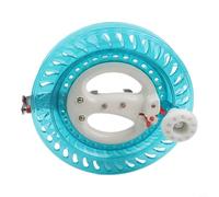 Winlaovate Polea de carrete de cometa y bobinador de línea de pesca, rueda de cometa ABS de doble propósito gestión de cuerdas al aire libre, carrete grande de vuelo de cometas y pesca deportiva, azul