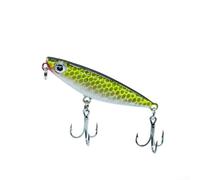 Winlaovate Zigzag Dog Pencil Popper Topwater Señuelo, cebo errático para nadar con ojos 3D, anzuelos agudos antioxidantes para lubina de agua dulce (D)