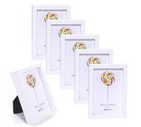 Winlor Marcos pequeños, marco para fotos de bebés tamaño mini, 2x3 pulgadas, juego de 6, para decoración de mesa, marco Polaroid con imán suave, imanes bonitos para nevera, blanco