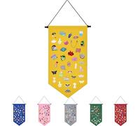 Winmany Broche para colgar en la pared, caja de almacenamiento de joyas, soporte de exhibición de lienzo con esmalte Colección de Soportes para Banners Organizador amarilla