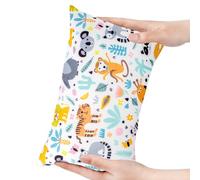 Winmany Pequeño cojín 27,9 x 17,8 cm extraíble lavable estampado Mini cojín para bebé, niños pequeños, mascotas, viajes, soporte para el cuello, la zona lumbar y las rodillas (28x18cm, animales, 1)