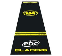 Winmau Alfombrilla para dardos Pro Zone Essential de PVC con líneas ocre para punta suave y de acero, protección para tablero de dardos