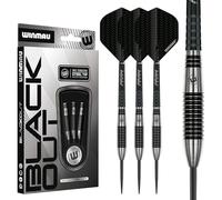 WINMAU Blackout Series 23 g Torpedo Steel Tip Dardos - 90% Tungsteno Dardos - Dardos profesionales punta de metal con colas y cañas, dardos precisos para entrenamiento y competición