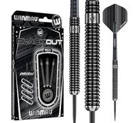 WINMAU Blackout Set de Dardos de Punta de Acero de Tungsteno 24g con Prism Alpha Vuelos and Prism Force Ejes (Tallos)
