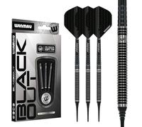 WINMAU Blackout Set de Dardos de tungsteno Softip 18 Gramos con con Vuelos and Ejes (Tallos)