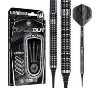 WINMAU Blackout Set de Dardos de tungsteno Softip 20 Gramos con con Vuelos and Ejes (Tallos)