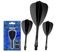 WINMAU Dardos Fusion Sistema Integrado de Vuelo y Eje - Arrow Forma y diseño - Color Negro, Longitud Corta