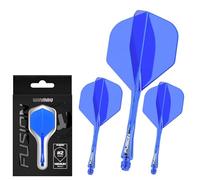 WINMAU Dardos Fusion Sistema Integrado de Vuelo y Eje - No.2 Forma y diseño - Azul, Longitud Intermedia