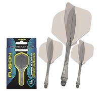 WINMAU Dardos Fusion Sistema Integrado de Vuelo y Eje - No.2 Forma y diseño - Gris, Longitud Media