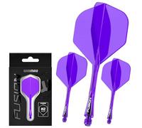 WINMAU Dardos Fusion Sistema Integrado de Vuelo y Eje - No.2 Forma y diseño - Morado, Longitud Corta