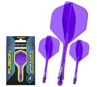WINMAU Dardos Fusion Sistema Integrado de Vuelo y Eje - No.2 Forma y diseño - Morado, Longitud Media