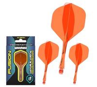 WINMAU Darts Fusion - Sistema Integrado de Vuelo y Eje - Forma y diseño n.º 2 - Color Naranja, Longitud Intermedia