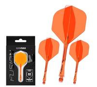 WINMAU Fusion Fluoro Orange - Sistema de vuelo y eje de dardos intergrado, tamaño mediano, 1 juego por paquete (3 plumas y ejes en total)