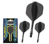 WINMAU Dardos Fusion Sistema Integrado de Vuelo y Eje - No.2 Forma y diseño - Negro, Longitud Corta
