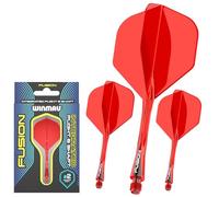 WINMAU Dardos Fusion Sistema Integrado de Vuelo y Eje - No.2 Forma y diseño - Rojo, Longitud Media