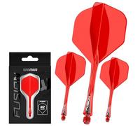 WINMAU Dardos Fusion Sistema Integrado de Vuelo y Eje - No.2 Forma y diseño - Rojo, Longitud Media