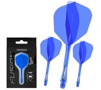 WINMAU Dardos Fusion Sistema Integrado de Vuelo y Eje - No.6 Forma y diseño - Azul, Longitud Corta