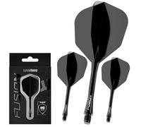 WINMAU Dardos Fusion Sistema Integrado de Vuelo y Eje - No.6 Forma y diseño - Negro, Longitud Intermedia