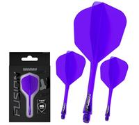 WINMAU Dardos Fusion Sistema Integrado de Vuelo y Eje - No.6 Forma y diseño - Púrpura, Longitud Media